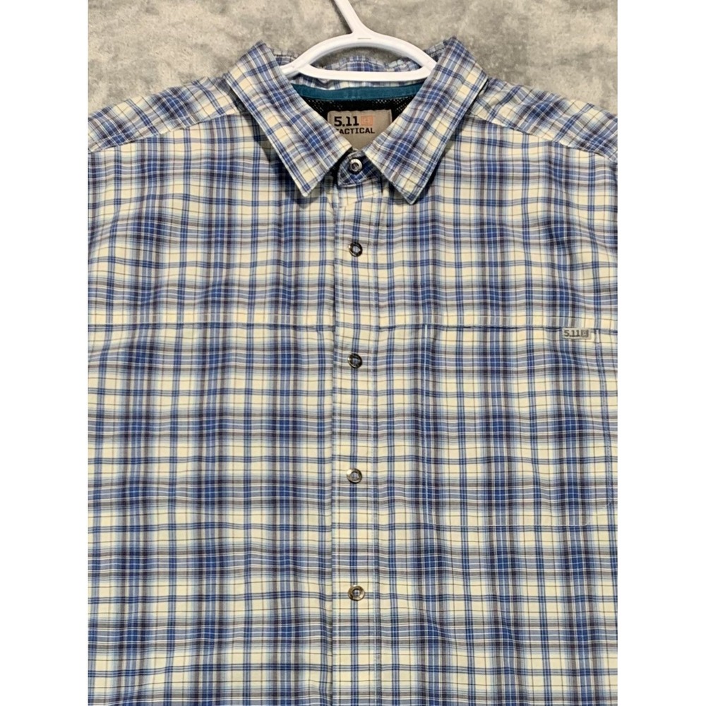 5.11 Tactical Plaid Button Up Short Sleeve Shirt Outdoor Workwear XL